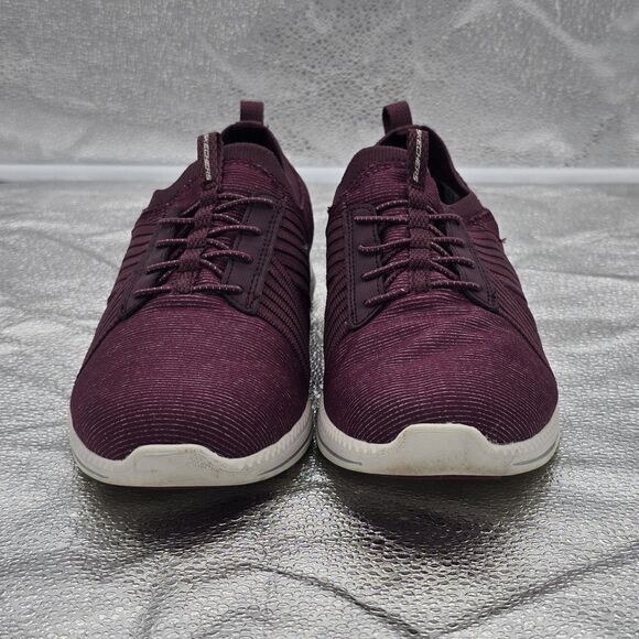 Skechers Flex City Pro Slip On Memory Foam Air Cooled Sneakers Burgundy Size 9 - Picture 2 of 9